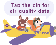 Tap the pin for air quality data.